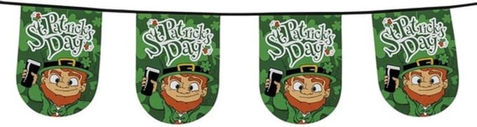 Boland Vlaggenlijn St Patricks day - 6 meter - groen - polyester - vlaggentjes - versiering