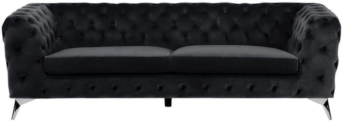 SOTRA - Chesterfield bank - Zwart - Fluweel