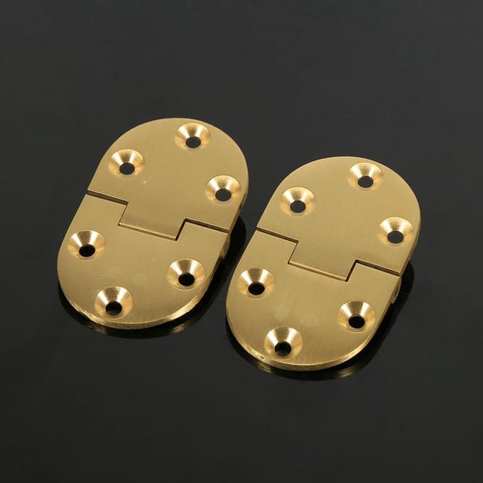 2 stuks Messing Dienbladscharnier Ronde Rand 2-1/2 x1-1/2  Met Schroeven Klapdeksel