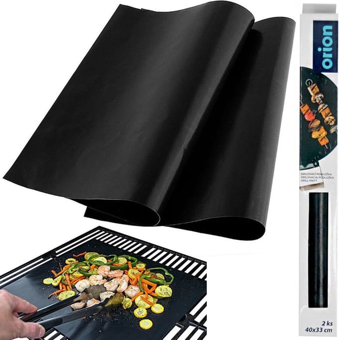 Bakmat Teflon Zwart 40x33 cm 2 stuks - Deegmat - Ovenmat - Bbq - Barbecue - Grill - Mat