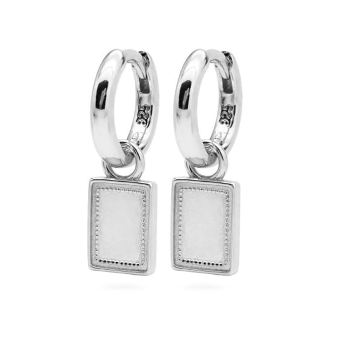 Karma Oorhangers Vintage Rechthoek Zilver