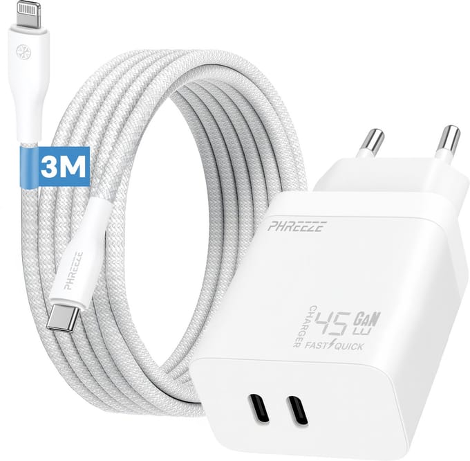 Phreeze usb C snellader - Geschikt voor iPhone met Lightning kabel - 3 meter