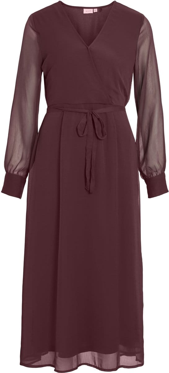 VILA - VIFALIA V-NECK L/S MIDI DRESS - NOOS/DC - Dames - Mini jurken