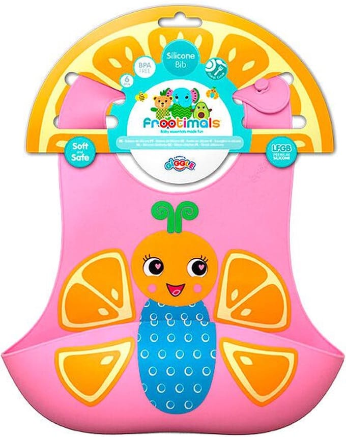 "Frootimals Siliconen Slabbetje - Baby & Kind - Vlinder Design - Waterdicht & Verstelbaar"
