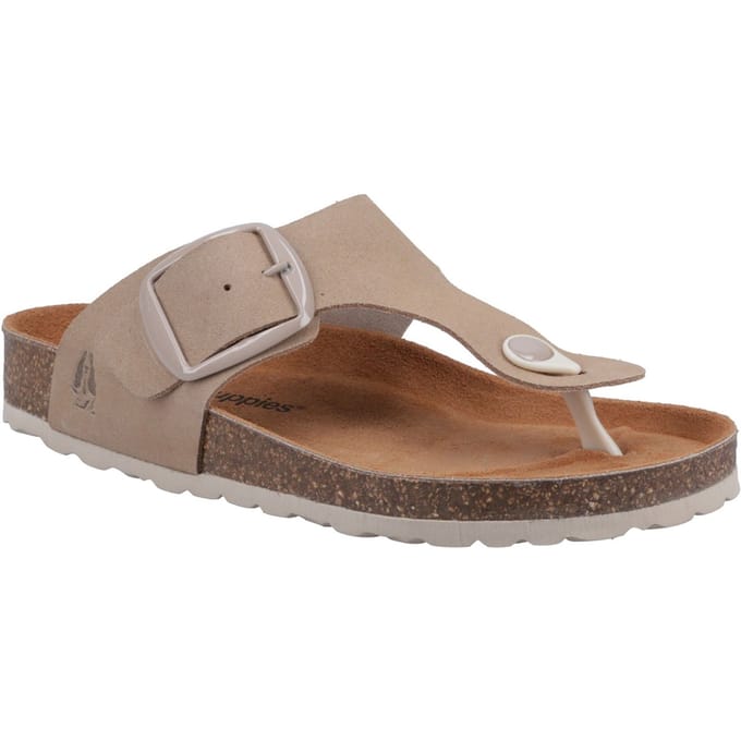 Hush Puppies Billie Suède Dames Taupe Sandalen