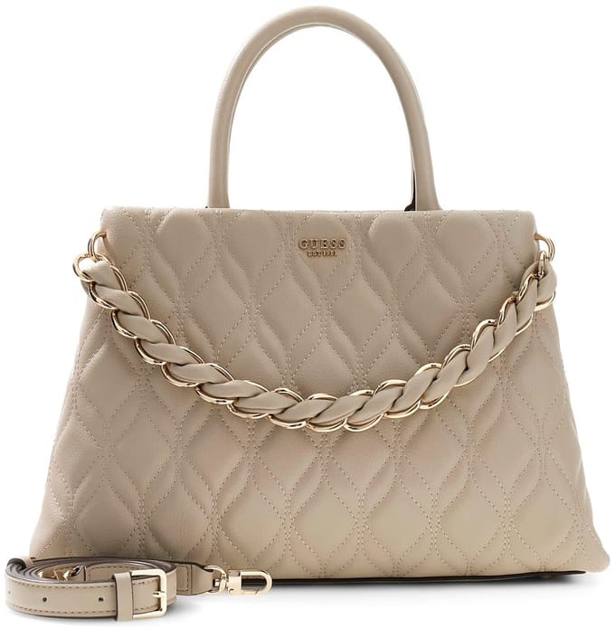 GUESS schoudertas handtas Maxine Girlfriend Satchel Light Taupe