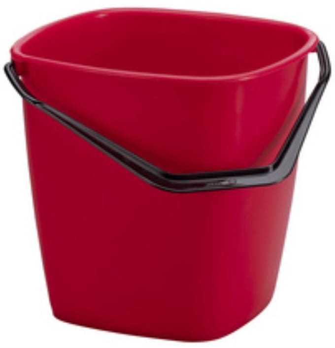 DURABLE dweilsemmer rechthoekig rood 9,5 liter met handgreep