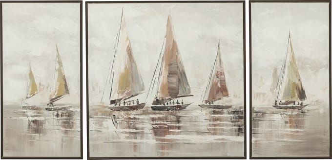 J-Line schilderij Hog - canvas - mix - set van 3
