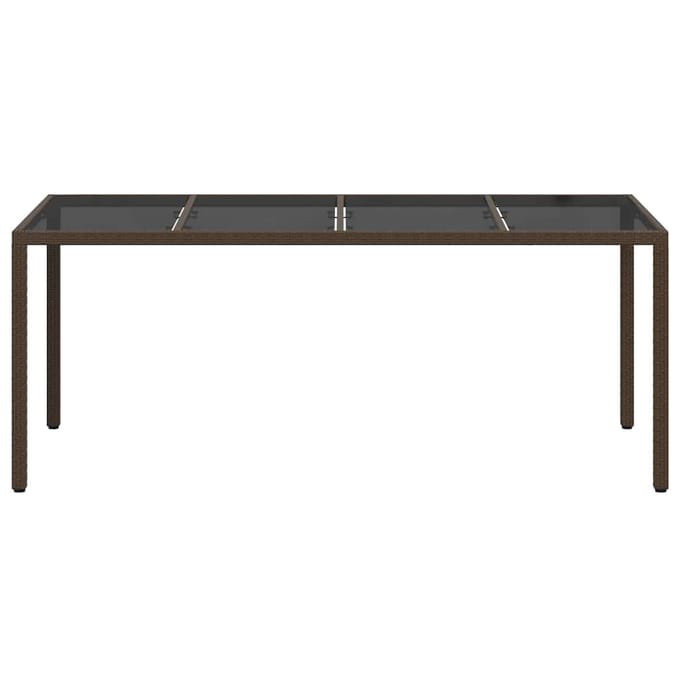 vidaXL Tuin Tafel Bruin 190 x 90 x 75 cm poly rattan
