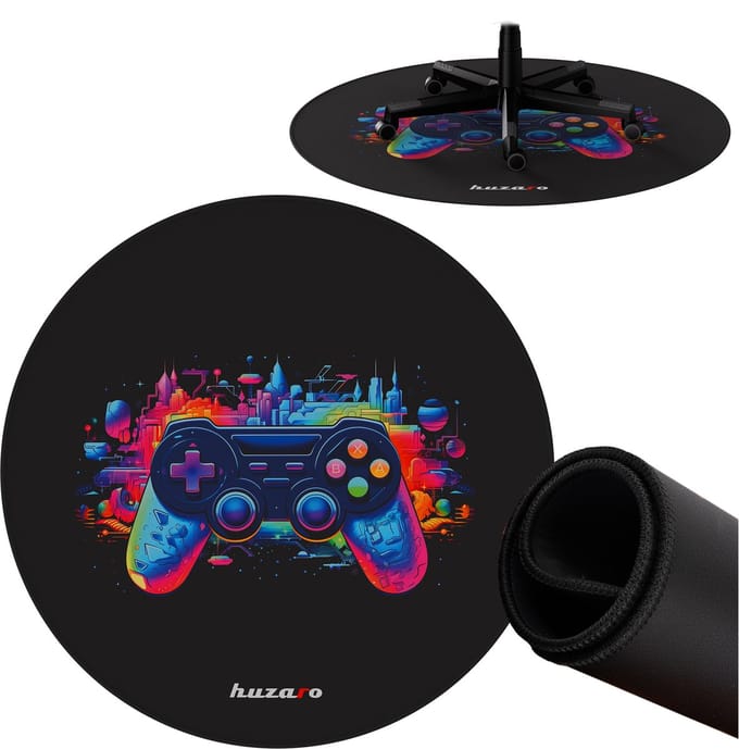 Mat voor Gaming Huzaro Floormat 7.0 Zwart Rubber