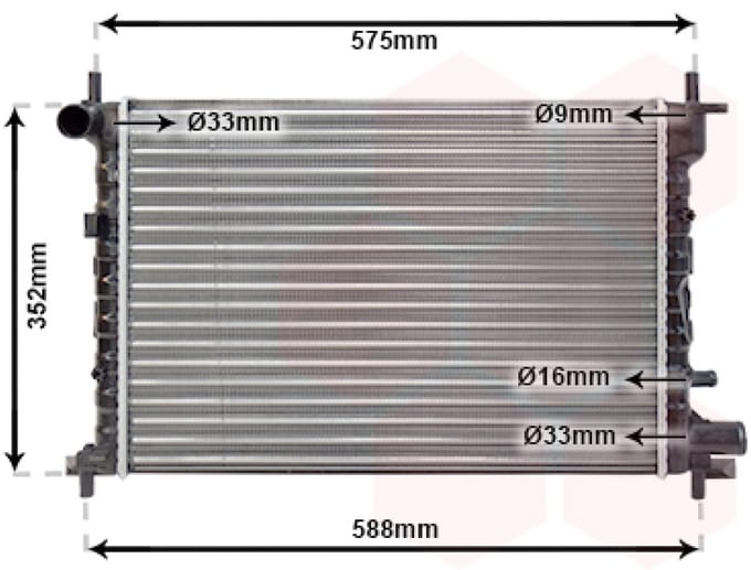 Van Wezel - RADIATOR VOOR FORD FIESTA IV 1995-1999 1001859