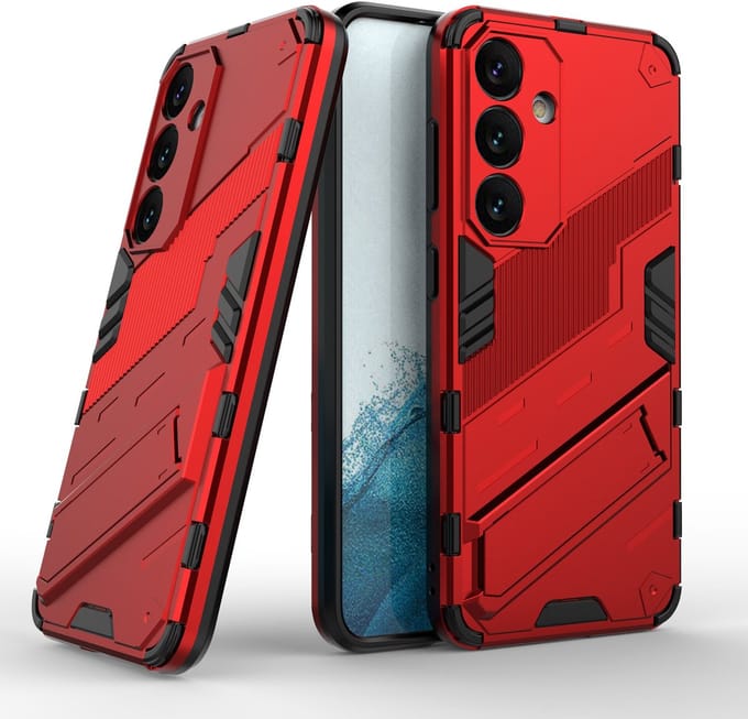 Solidenz StandGuard Xtreme geschikt voor Samsung Galaxy S24 Plus hoesje - Rood