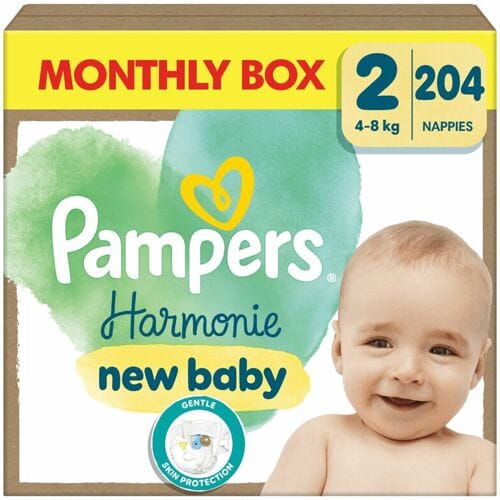 Pampers Harmonie Luiers Maat 2 - 204 Luiers - 4kg-8kg