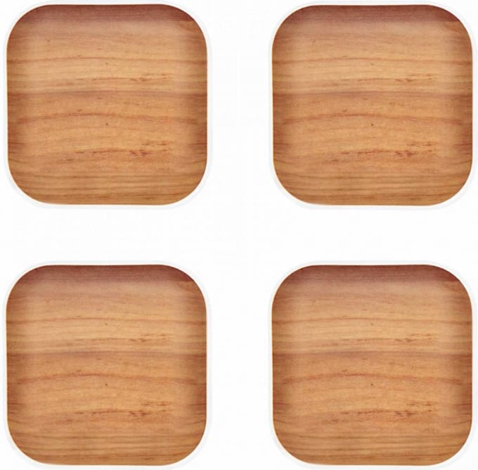 Zak!Designs Osmos Onderzetter - 10 x 10 x 1,1 cm - Set van 4 stuks - Beach/white