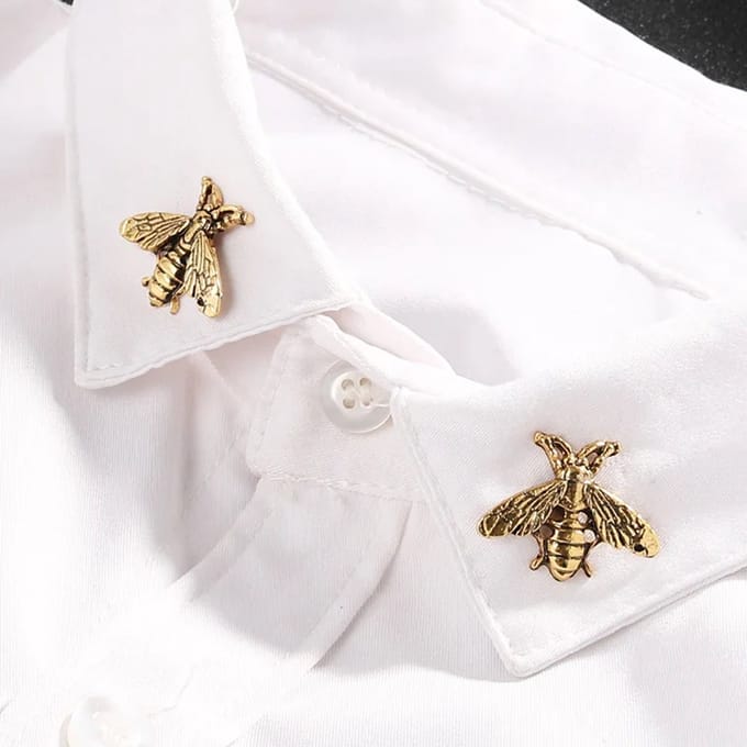Bij Broche - Vintage Pin voor Kleding - Bij Speld - 2 Stuks