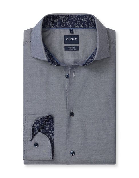 OLYMP Smart Business Overhemd, Modern Fit, Royal Kent, Marineblauw