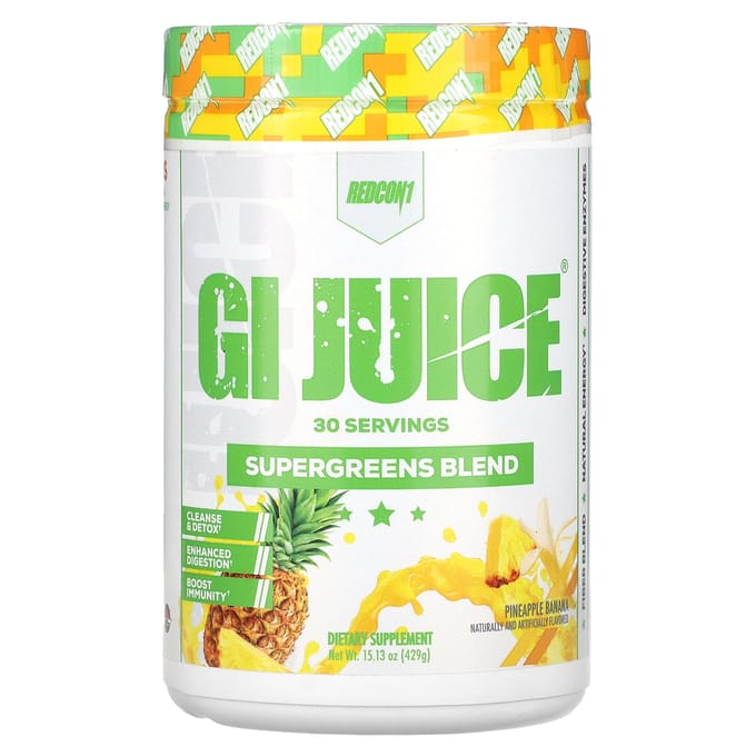 Redcon1, GI Juice, Mélange Supergreen, Saveur Ananas Banane, 15,13 oz (429 g)