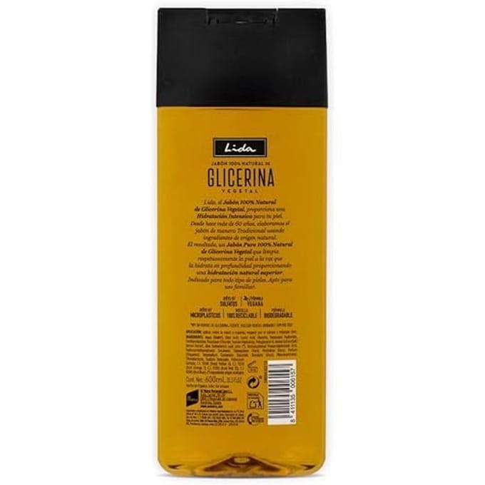 Vloeibare zeep - Lida - 600 ml - 100% natuurlijke glycerine - Parabenen vrij - Hydraterend