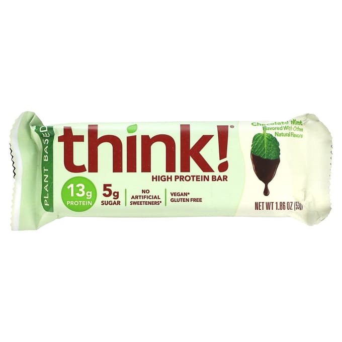 Denken!, Hoge Eiwitreep, Chocolade Munt, 5 repen, 53 g (53 g) elk