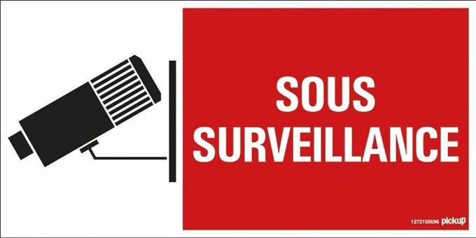 Pickup bord panneau 30x15 cm - Sous surveillance