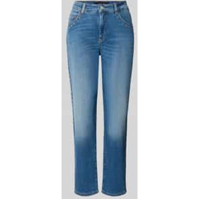 Slim Fit jeans van katoenmix met studs