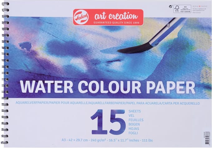Talens Art Creation aquarelpapier, 240 g, ft A3, blok van 15 vel 3 stuks