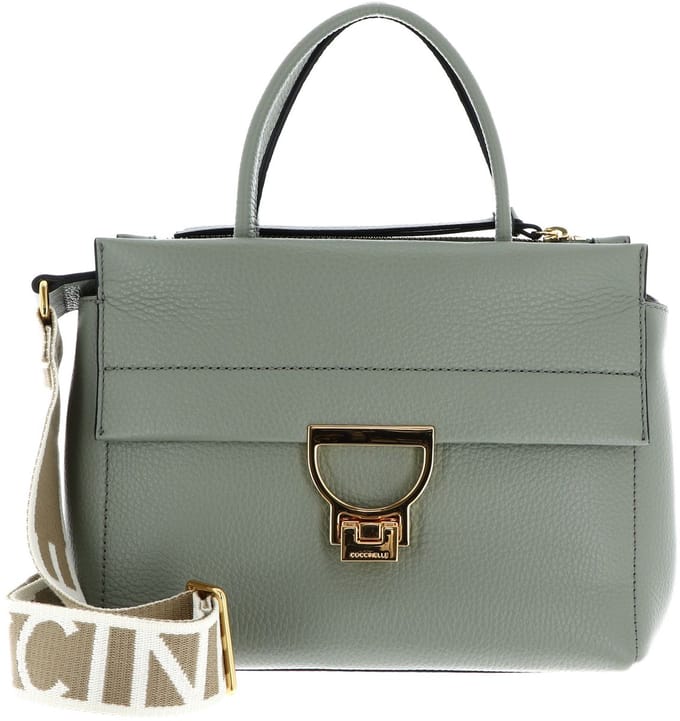COCCINELLE Leren handtas schoudertas Arlettis Signature Handbag Grained Leather Greenery mintgroen