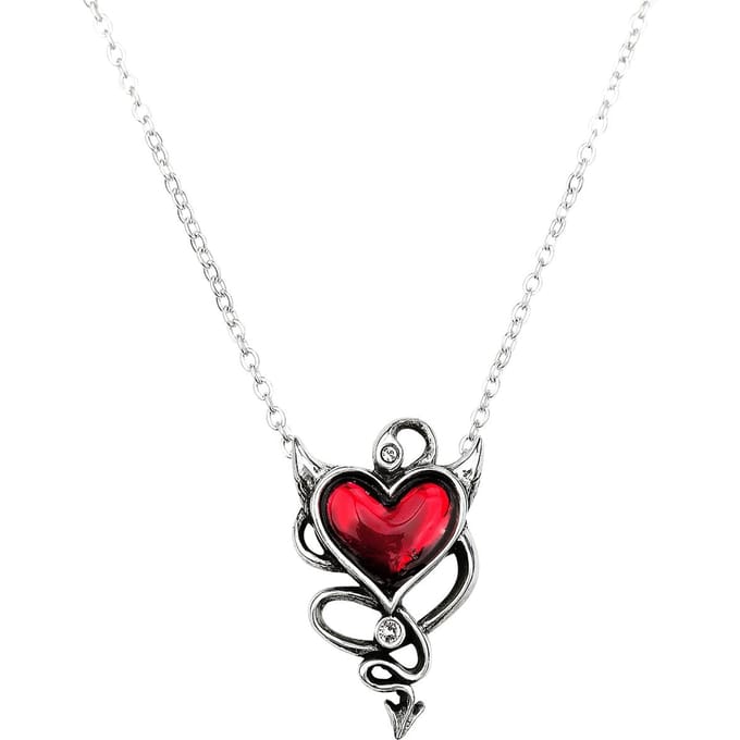 Alchemy Gothic - Gothic Halsketting - Devil Heart - voor Vrouwen - zilverkleurig
