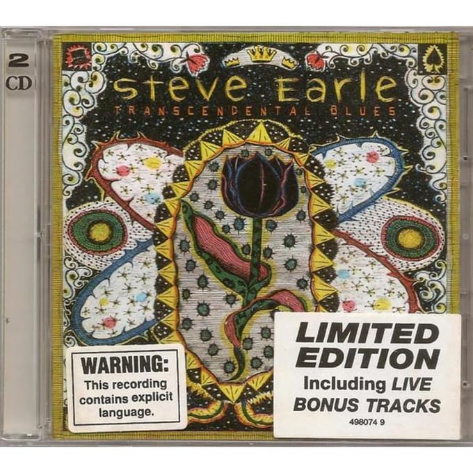CD STEVE EARLE - Transcendental Blues 4980749 Epic, E-Squared 2000 Australië Pop Gebruikt black
