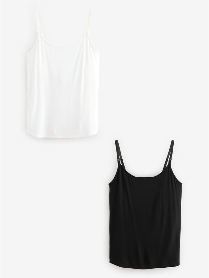 Next - Dames - Maternity Nursing Vests 2 Pack - Zwart