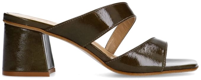 Sacha - Dames - Groene lakleren sandalen met hak - Maat 37