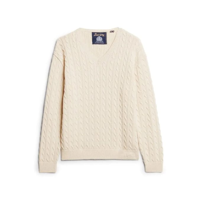V-hals oversized gedraaid damespull Superdry
