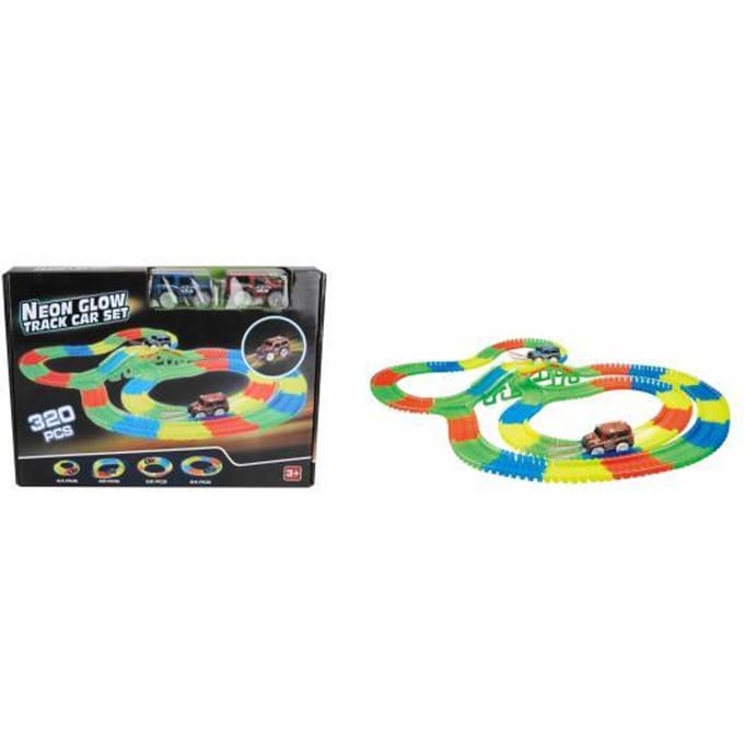 Neon Glow flexibele baan met 2 auto's Interactief speelgoed