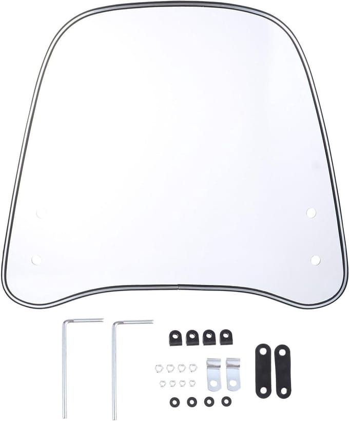 Motorcycle Windshield - Scooter Protector - Comfortabel Rijden - Hoge Definitie Glas - 41 x 32 x 37 cm - Transparant