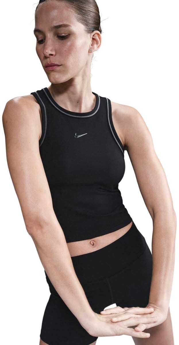 Nike T-shirt Dames Dri-FIT One Fit Crop Zwart - Maat L