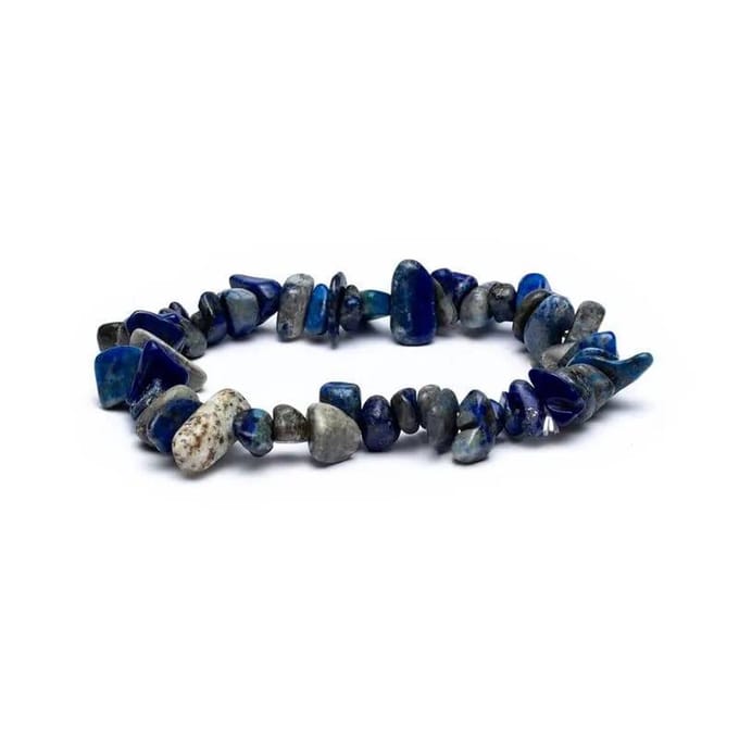 Armband – Lapis Lazuli - Blauw - Chips - Elastisch