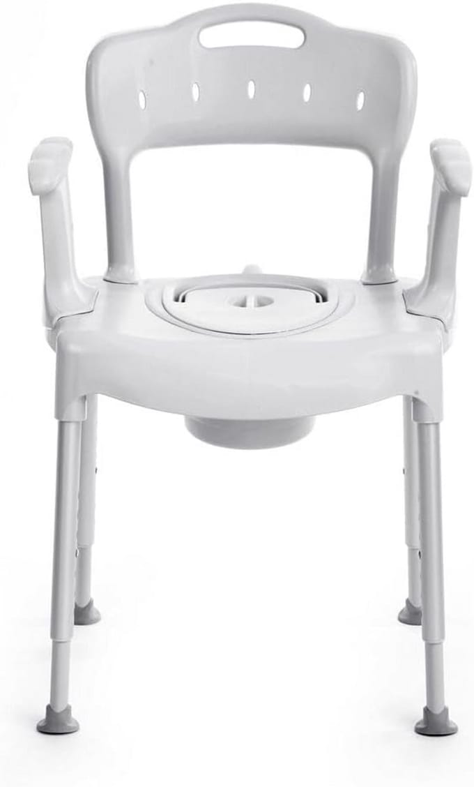 Commode Stoel - Zitondersteuning - Thuiszorg Hulpmiddel - 3-in-1 Functionaliteit - In Hoogte Verstelbaar - Wit