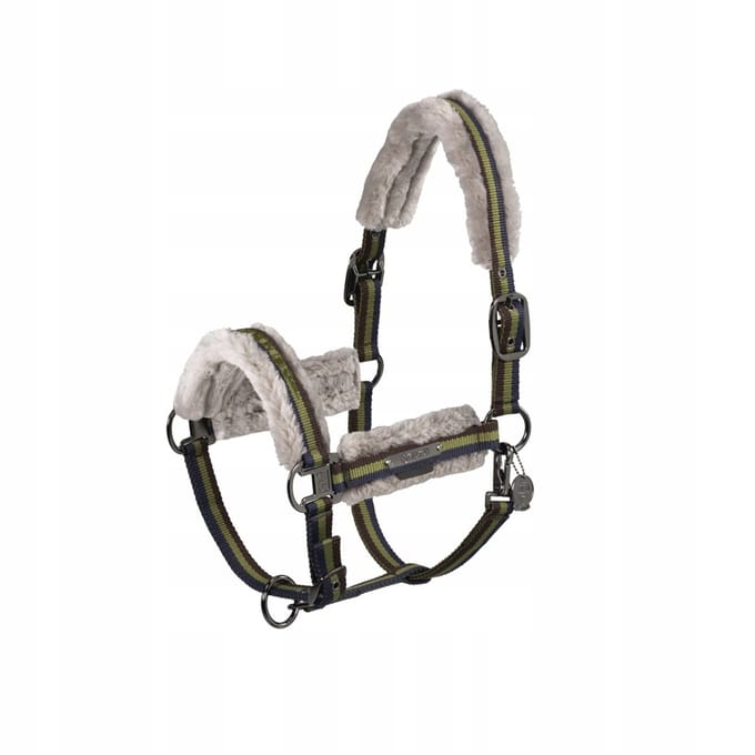 Eskadron Dubbele Pin Halster Imitatiebont Platina 24/25 Pony Mosgroen