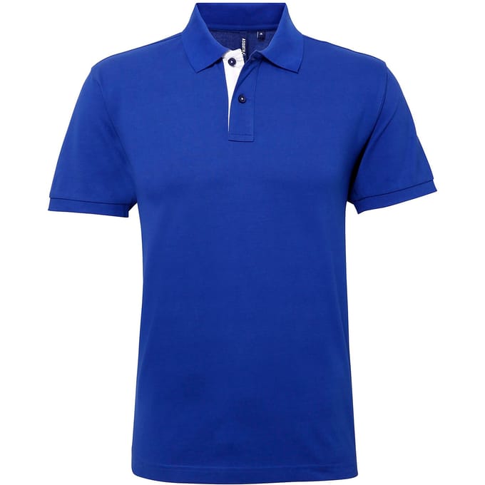 Asquith & Fox Heren Klassieke Pasvorm Contrast Poloshirt (Koninklijk / Wit)