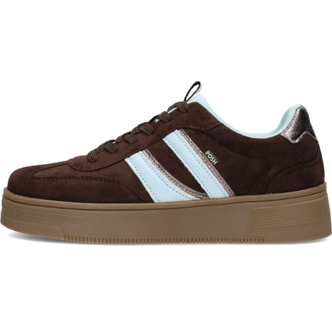 POSH by Poelman LILLY Dames Sneakers - Middel bruin
