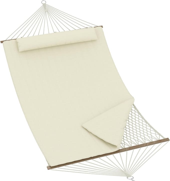 2-Persoons Hangmat - Max. 225kg - Voor Tuin, Terras en Camping - beige