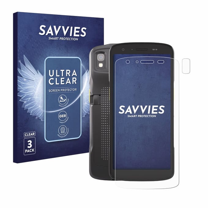 Savvies - Screenprotector voor Zebra TC27 (Voor+Camera) - Folie Beschermfolie transparant 6 Stuks