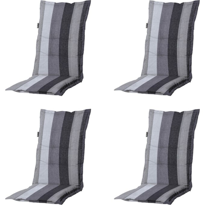 Madison - Tuinstoelkussen Hoge Rug Victoria grey - Ca. 123x50 cm - Set van 4