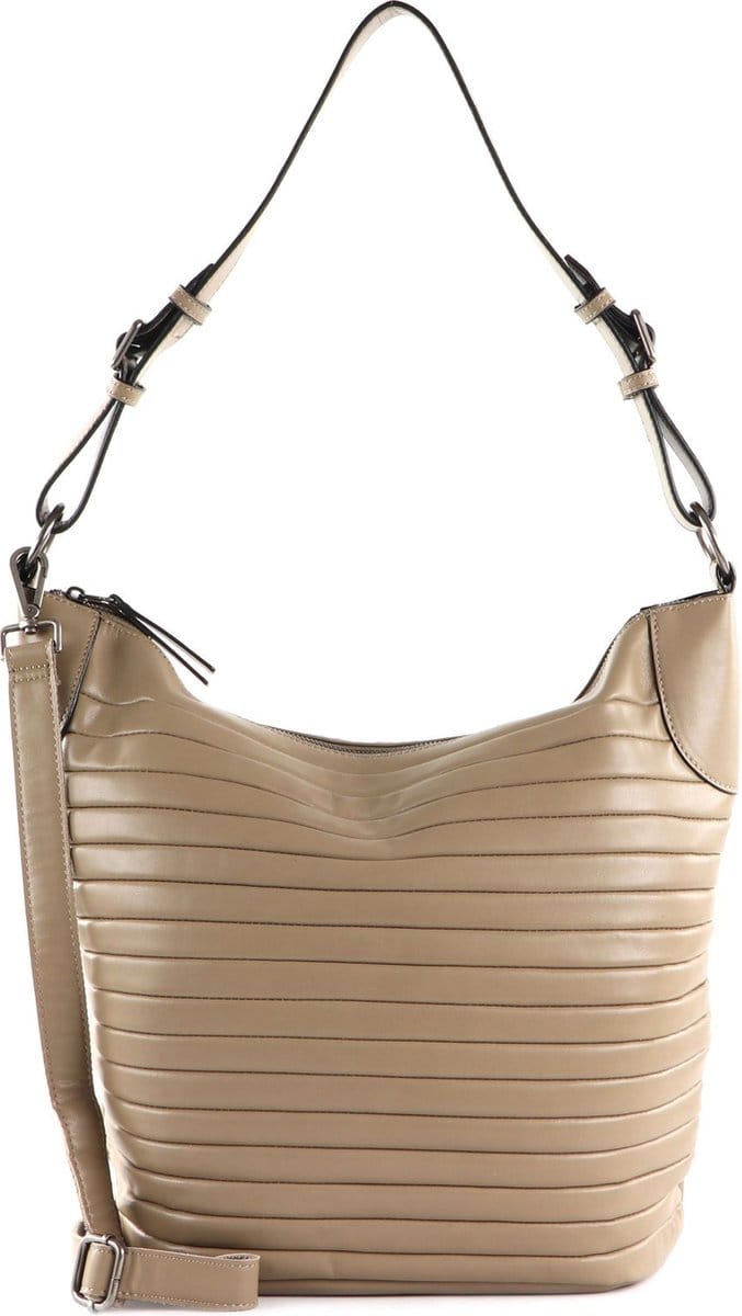 FREDsBRUDER Leren Schoudertas Tabily Hobo Bag Dark Taupe Bruine
