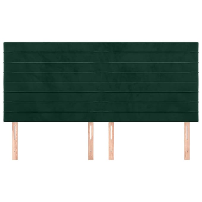 vidaXL - Hoofdbord - donkergroen - 200x5x118/128 - cm - fluweel