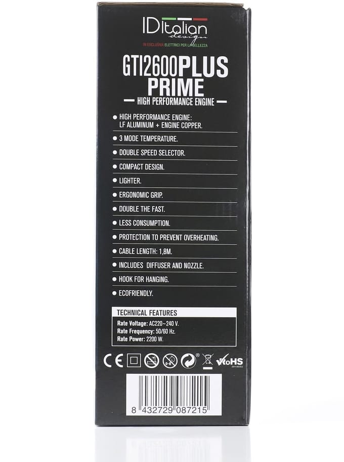 ITALIAN DESIGN ELECTRICAL ITEMS GTI 2600 PLUS PRIME HAARDROGER MET DIFFUSER