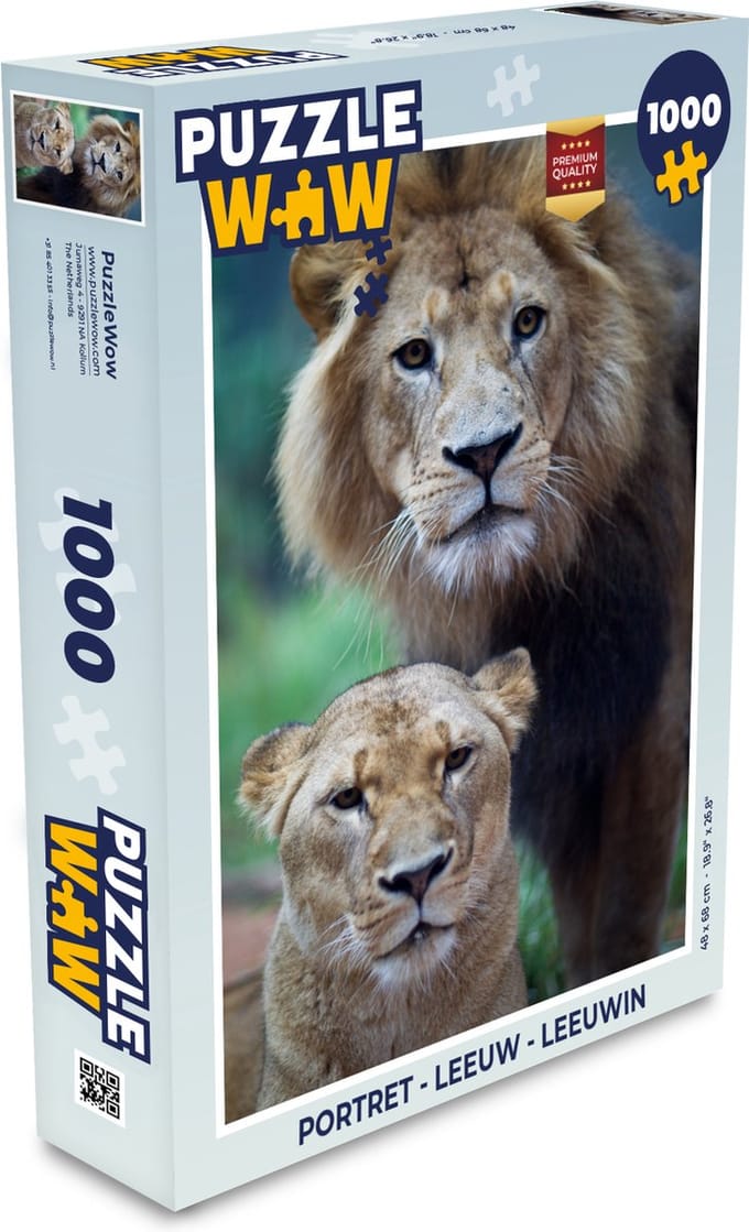 Puzzel Portret - Leeuw - Leeuwin - Legpuzzel - Puzzel 1000 stukjes volwassenen