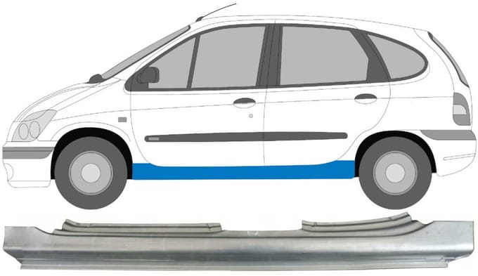 Volledige dorpel voor Renault Megane I Scenic 1995-2003 / Links