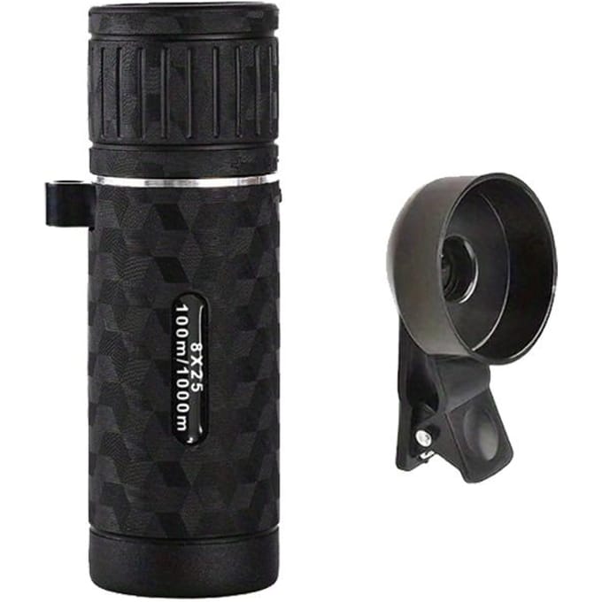 HD Monoculair 8X25 Telescoop Mini Draagbaar Mobiele Telefoon Telescoop met Houder Buiten Kamperen Jagen Vogelspotten