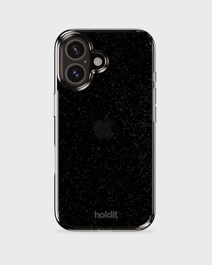 Holdit Glitter Case geschikt voor Apple iPhone 16 - Zwart